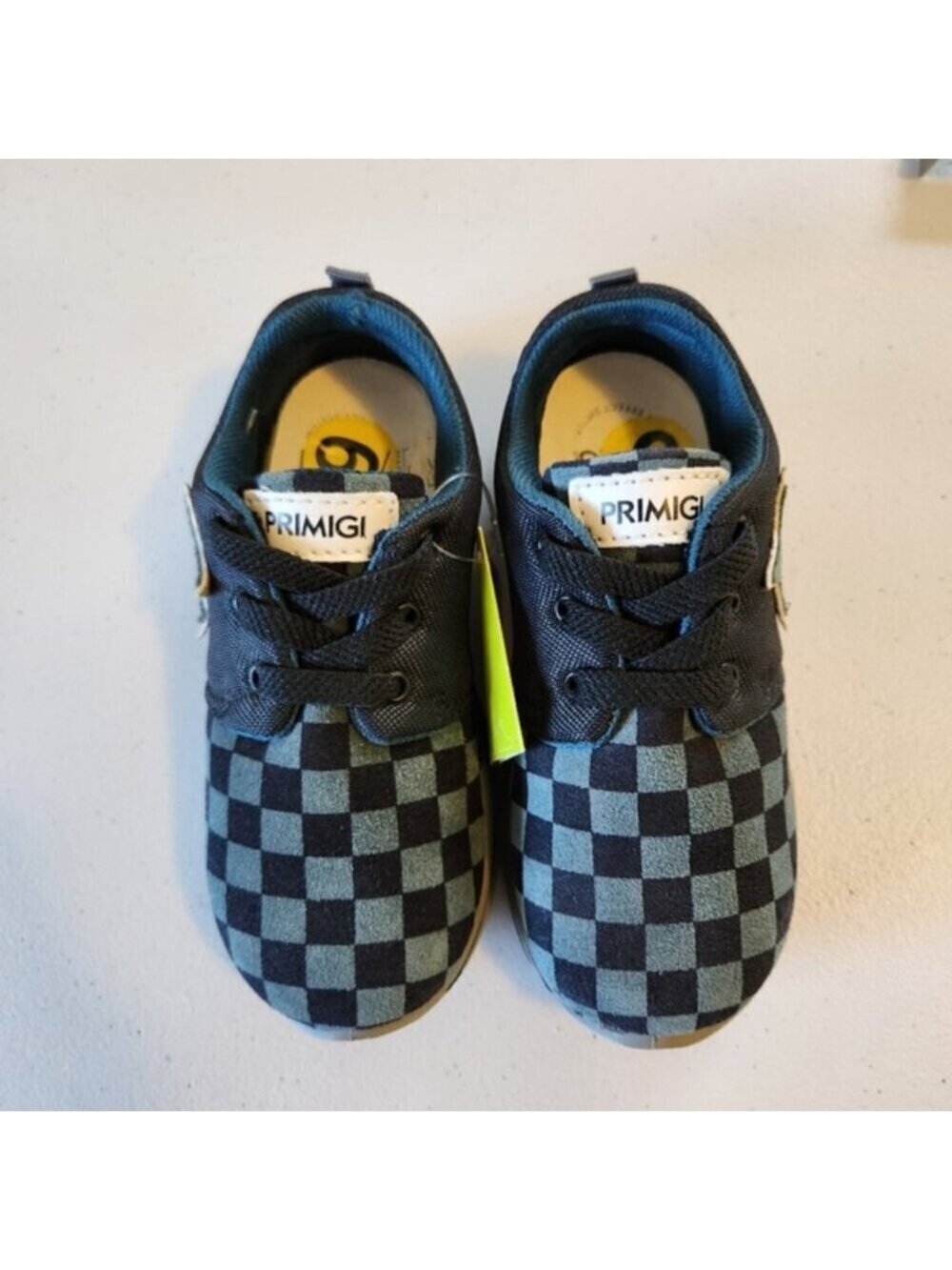 Primigi Boys Blue Checkered Star Sneakers Running Shoes Kids Size 25 8.5 new - Picture 2 of 9